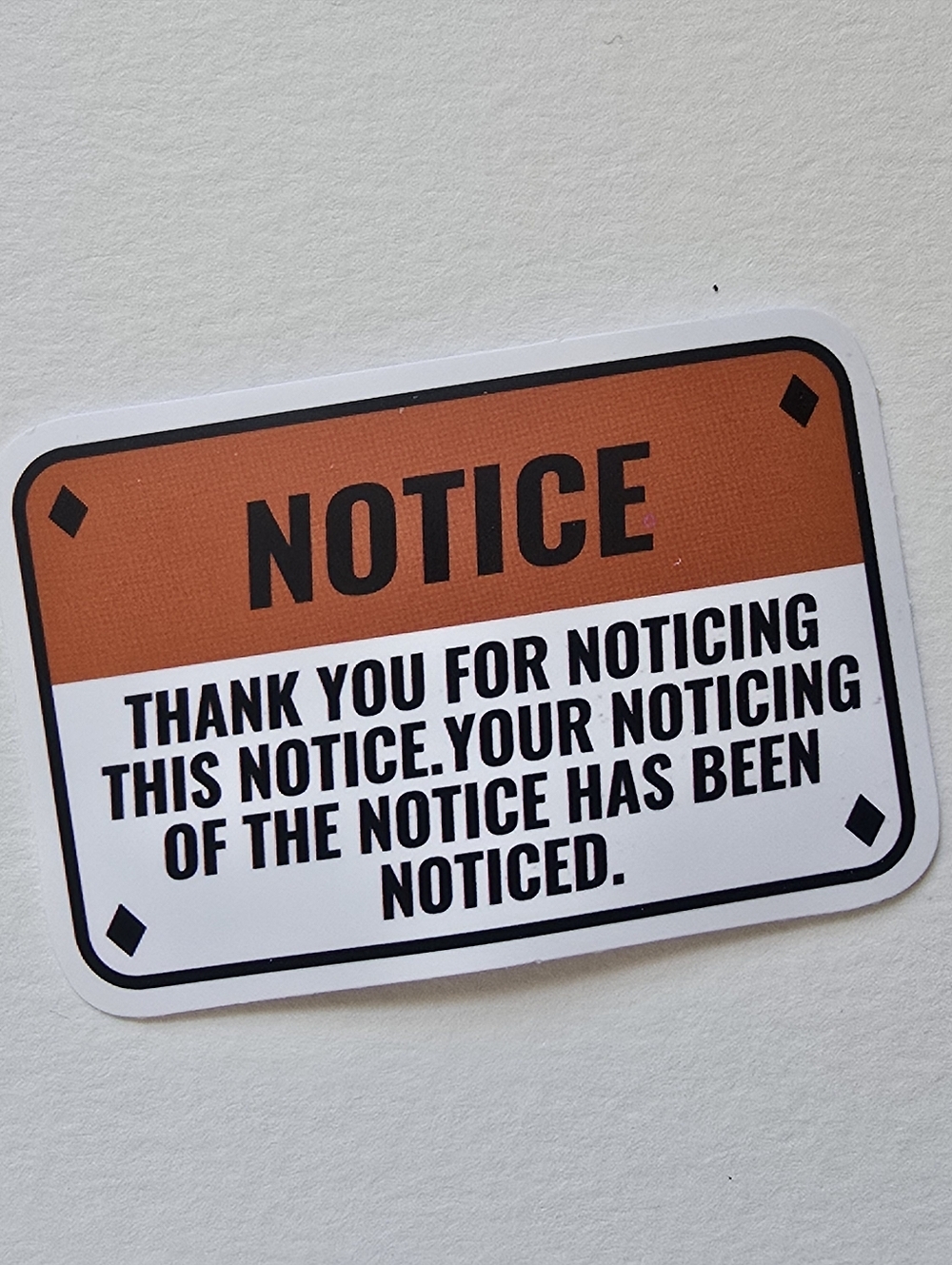 10/$10  'Notice' Decorative Sign Sticker